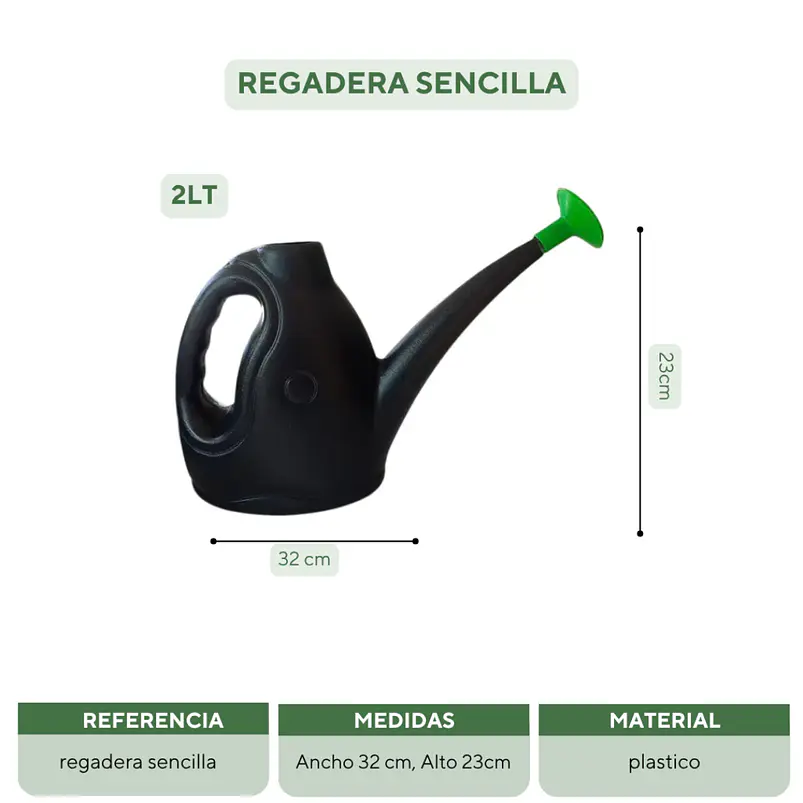 Regadera De Plantas, Huerto, Jardin Plastica Sencilla x2 Litros 8