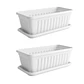 Maceta Plástica Rectangular x 2 Unidades de 45 centímetros Largo Más Plato - Miniatura 4