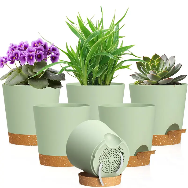 Macetas Autoriego 10cm Con Drenaje y Plato Extraíble x6 Unidades 5