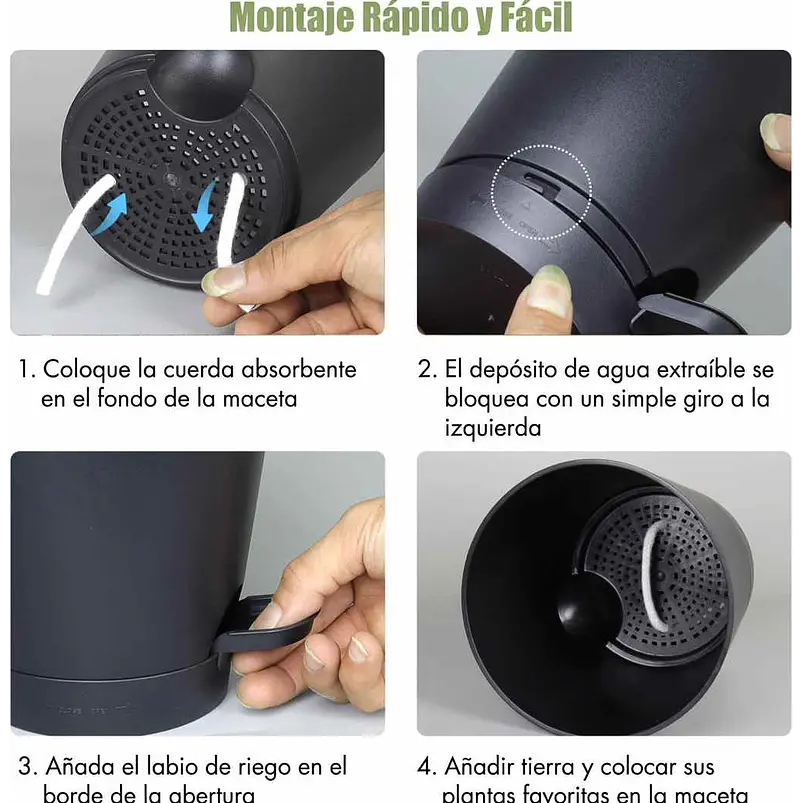 Macetas Autoriego 10cm Con Drenaje y Plato Extraíble x6 Unidades 20