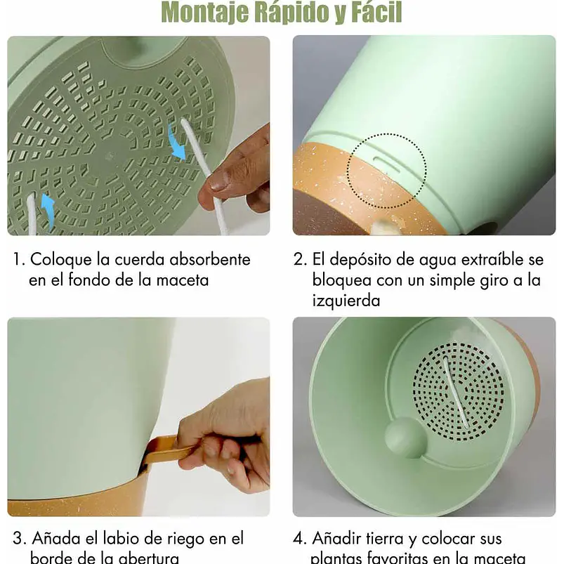 Macetas Autoriego 10cm Con Drenaje y Plato Extraíble x6 Unidades 21