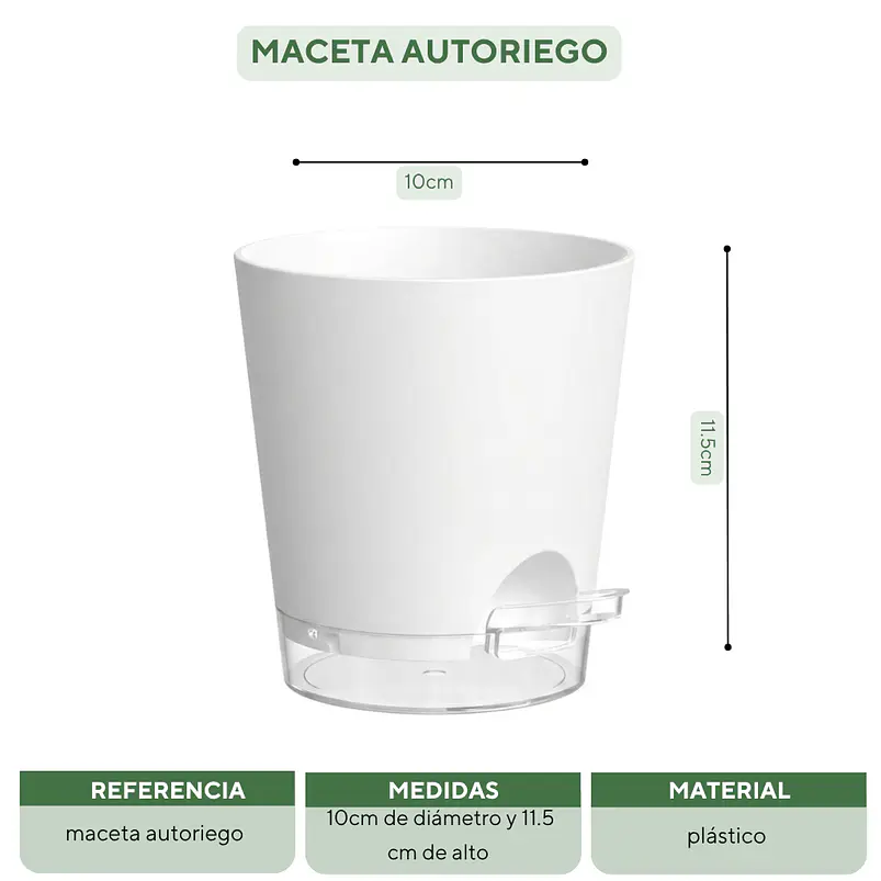 Macetas Autoriego 10cm Con Nivel De Agua Visible x5 Unidades 4
