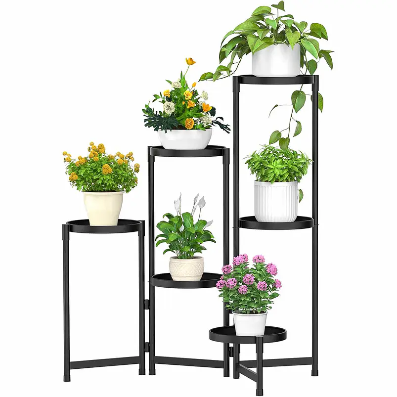 Soporte De Metal Para Plantas Estante Plegable De 6 Niveles 1