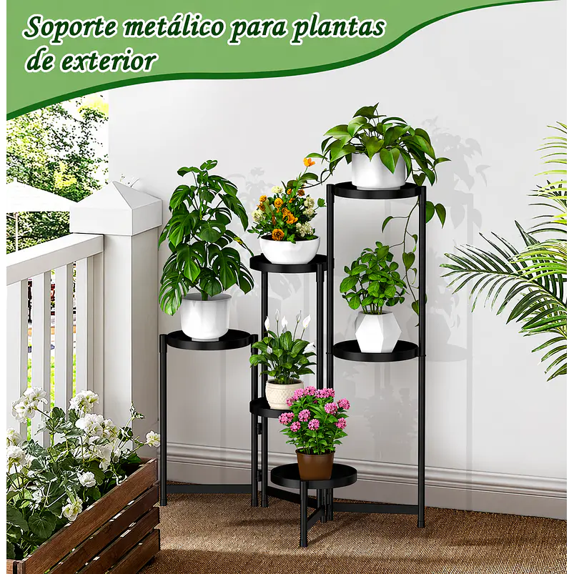 Soporte De Metal Para Plantas Estante Plegable De 6 Niveles 4