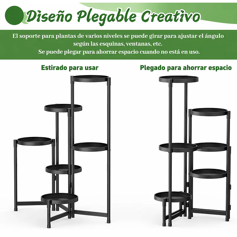 Soporte De Metal Para Plantas Estante Plegable De 6 Niveles 3