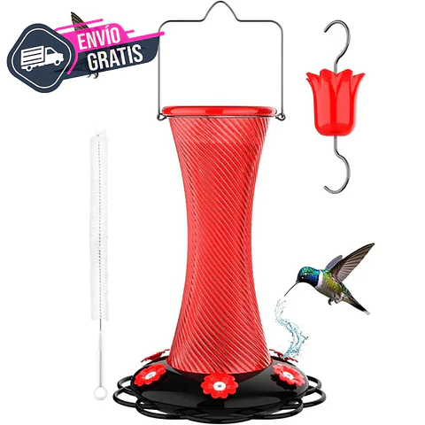 Bebedero Colgante Aves y Colibries Botella en Vidrio x 20onzas