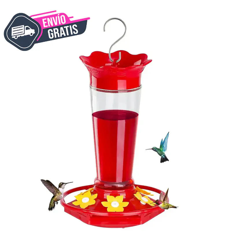 Bebedero Colibríes Aves Jardín Botella en Vidrio 10oz 2