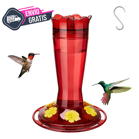 Bebedero Colibríes Aves en Vidrio de Colgar 13 Oz