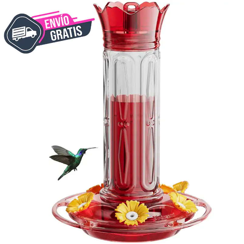 Bebedero Aves Colibríes Plástico De Jardín Colgante x600ml 1