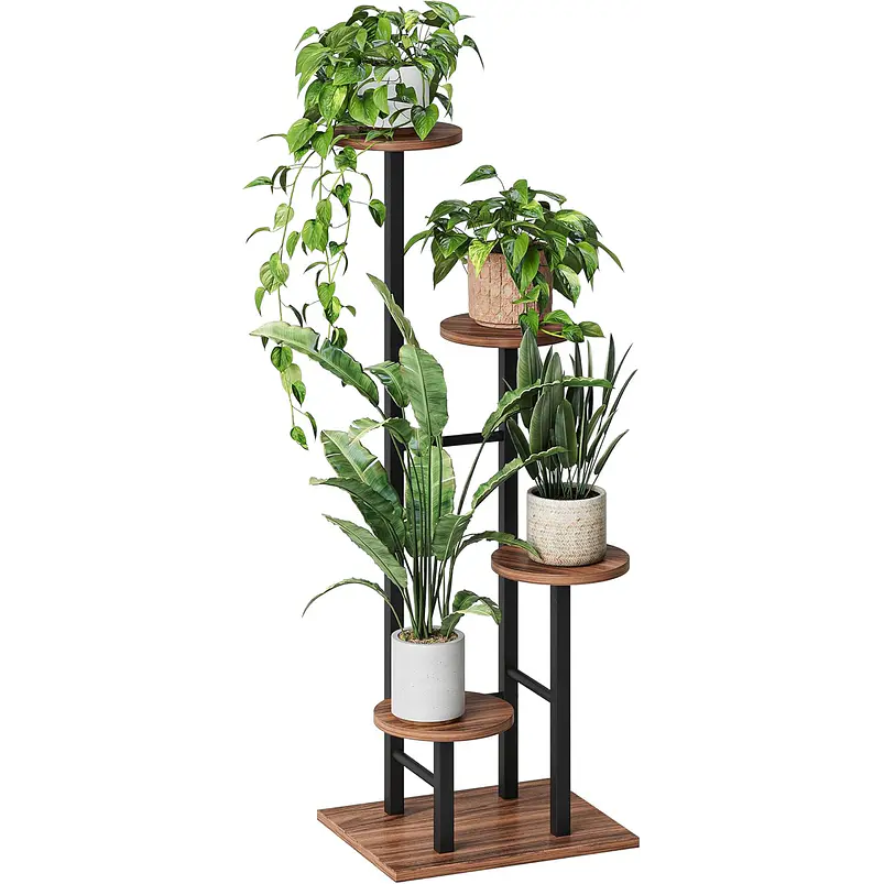 Estante Esquinero De Madera Para 5 Plantas Soporte Interior 1