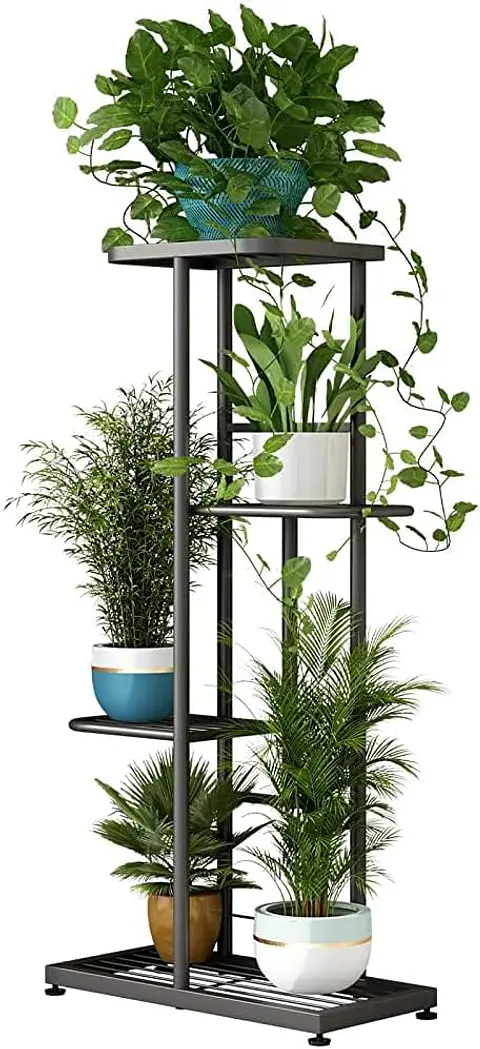 Soporte Estante Decorativo Para Plantas Metalico De 4 Espacios