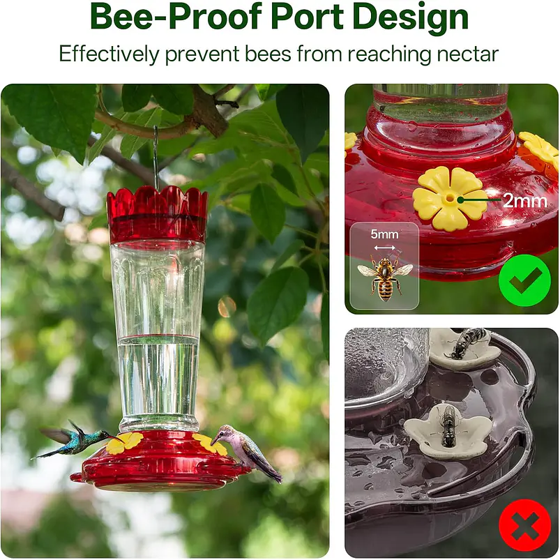 Bebedero Colibríes Plástico 415ml Antifugas x2 Unidades 7