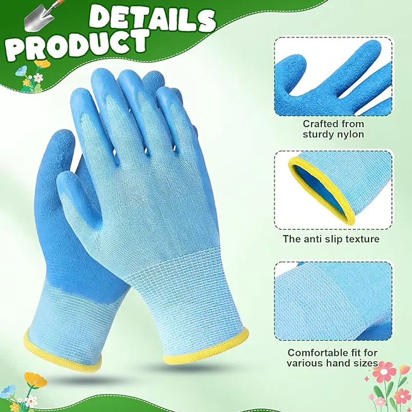 Par Guantes De Jardinería Antideslizantes Para Niños 5