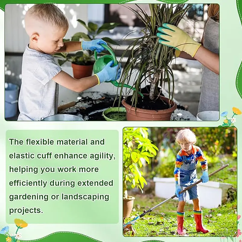 Par Guantes De Jardinería Antideslizantes Para Niños 7