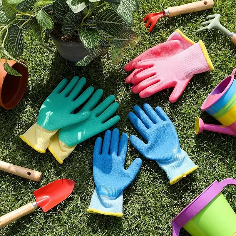 Par Guantes De Jardinería Antideslizantes Para Niños 8