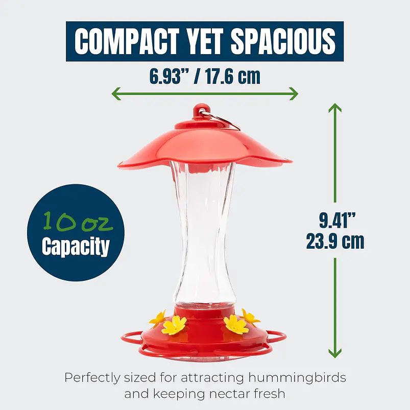 Bebedero Colibríes De Cristal Rojo 300ml Anti-abejas 3