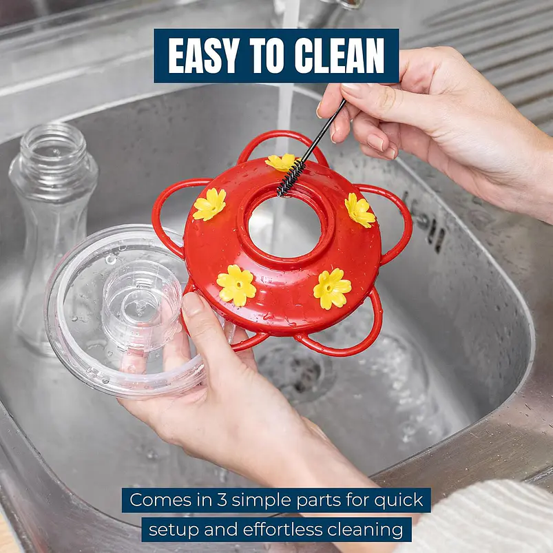 Bebedero Colibríes De Cristal Rojo 300ml Anti-abejas 6