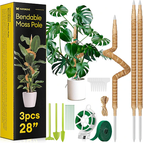 Soporte Tutor En Fibra de Coco Para Plantas Trepadoras X3 Unidades Flexibles 