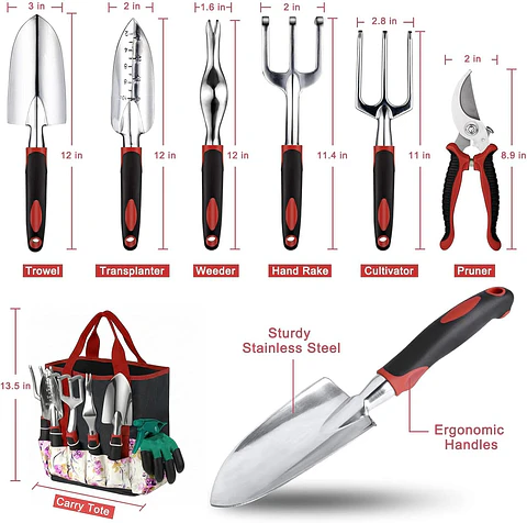 Kit Jardinería 83 Piezas Ergonómico Aluminio Para Suculentas