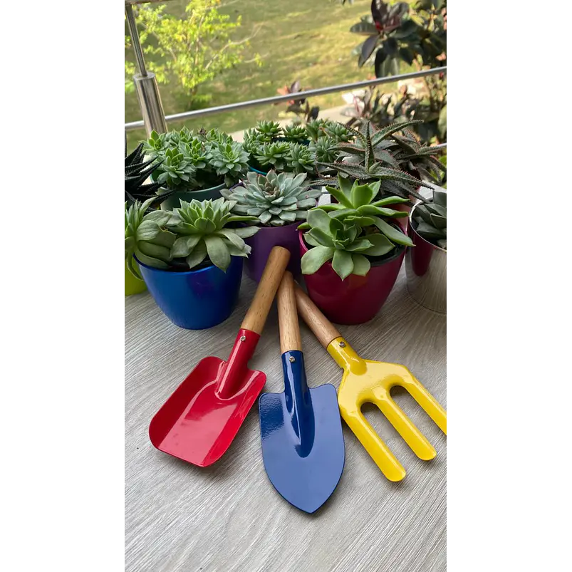 Set Básico de Herramientas Jardinería Niños Metálicos x3 piezas 1