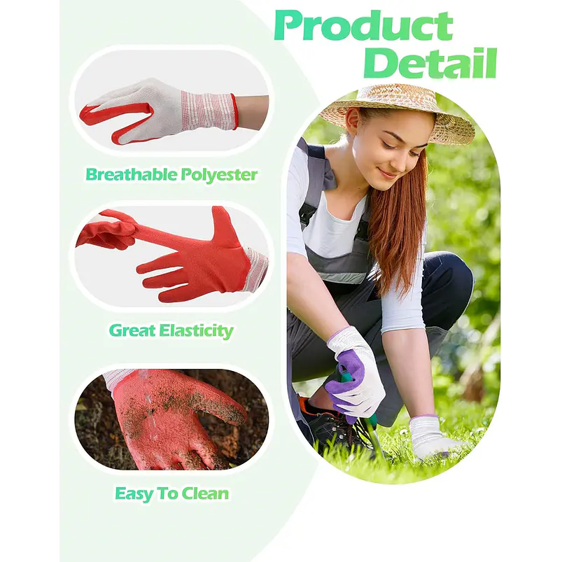 Guantes de Proteccion Jardinería x01 Par Unisex Caucho Transpirable S-M 7