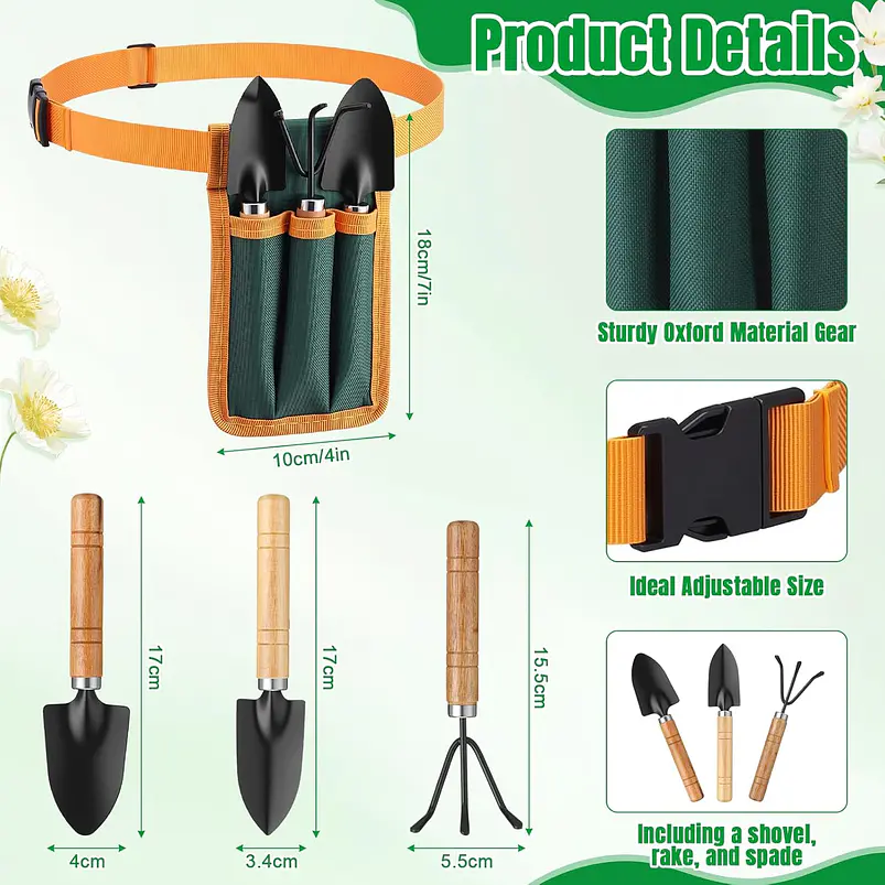 Cinturón De Jardinería Para Niños Con Set 3 Herramientas 3