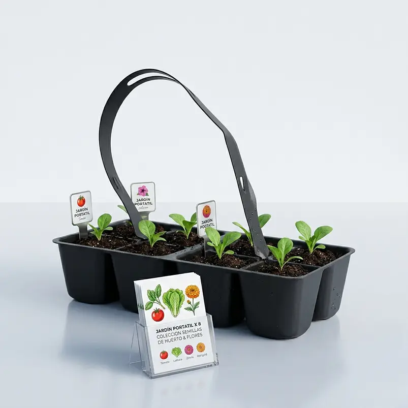 Jardín Portátil x8 Cavidades Bandeja Germinadora de Semillas 3