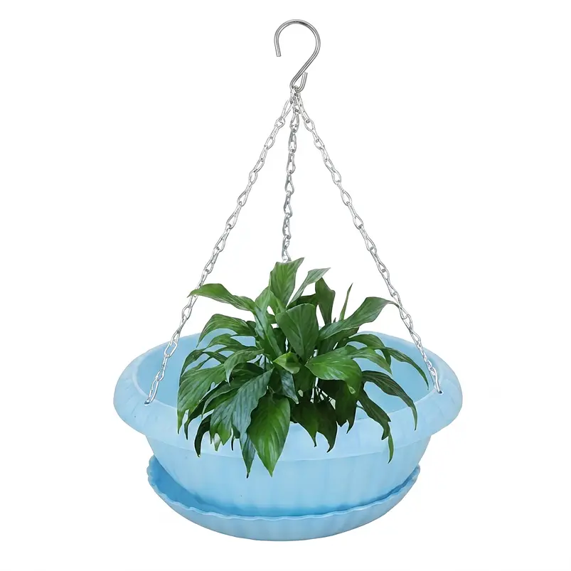 Maceta de Plantas Plástica Colgante con Plato de Drenaje 4