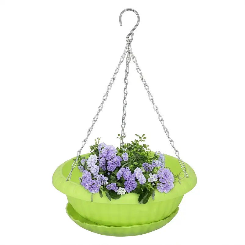 Maceta de Plantas Plástica Colgante con Plato de Drenaje 8