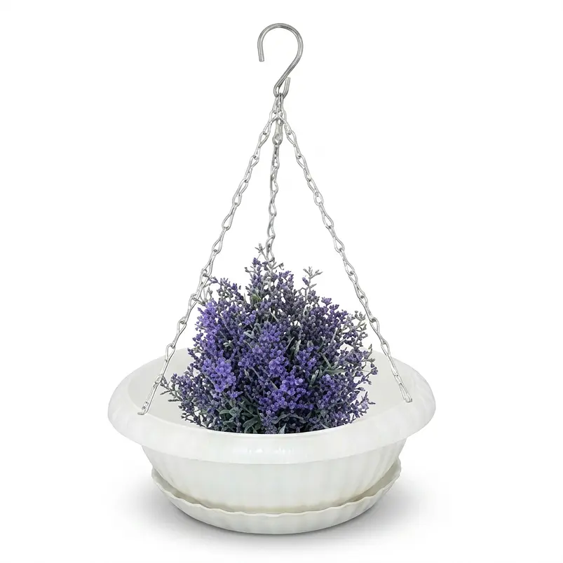 Maceta de Plantas Plástica Colgante con Plato de Drenaje 1