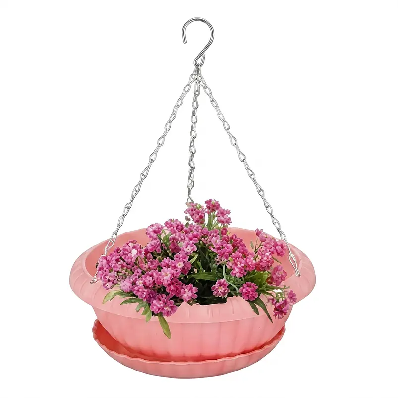 Maceta de Plantas Plástica Colgante con Plato de Drenaje 6