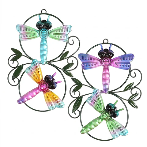 Set Figuras Libelulas x2 Unidades Decorativas de Pared y Jardín