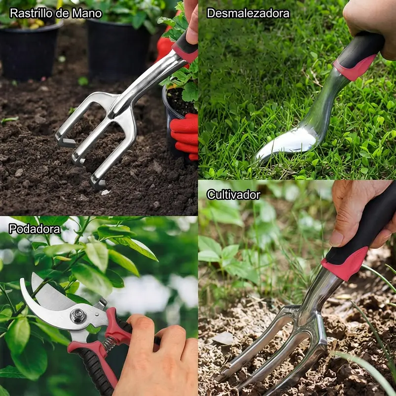 Kit Ergonómico de Herramientas de Jardineria Huerto y Cultivo en Aluminio 4
