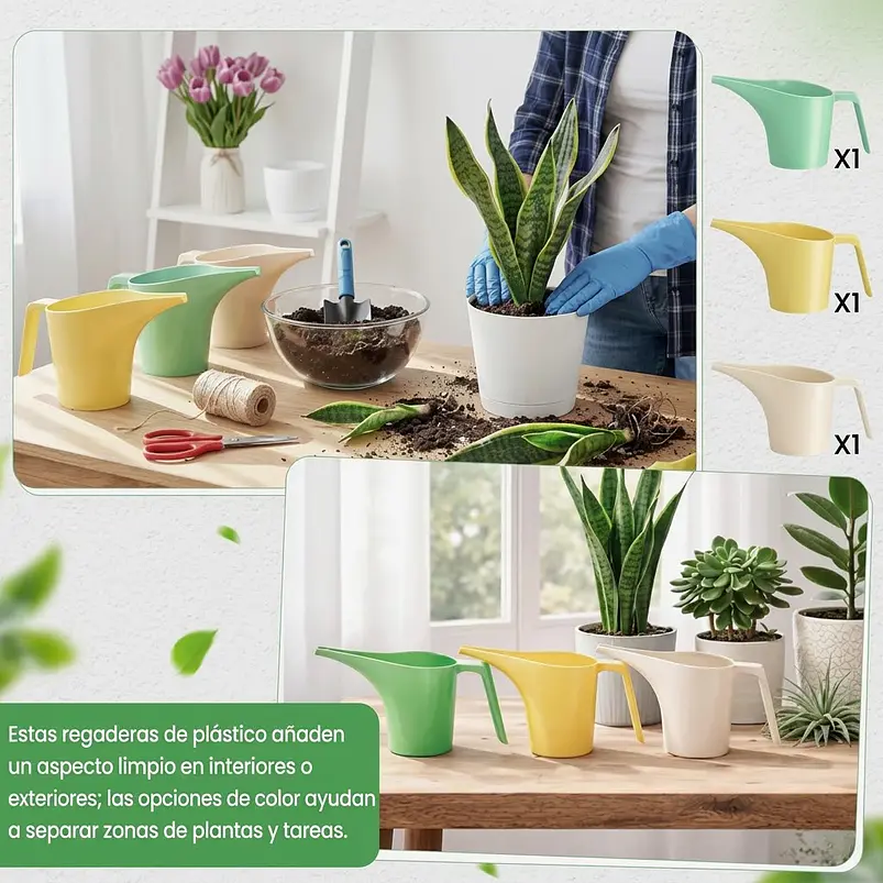 Regadera Plastica de Jardíneria x500 ML Ligera Para Plantas Interior y Exterior  5