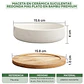 Maceta En Cerámica Suculentas Redonda Más plato En Bambú Premium - Miniatura 2