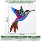 Set Figuras Colibríes x4 Unidades Decorativas Jardín - Pared - Miniatura 2