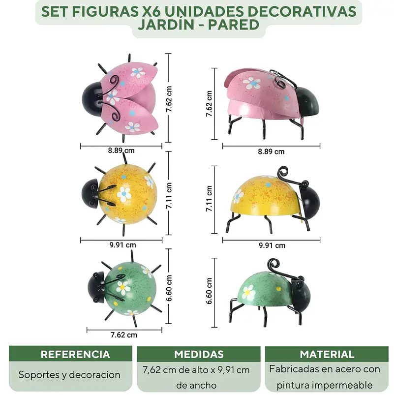 Set Figuras x6 Unidades Decorativas Jardín - Pared 2