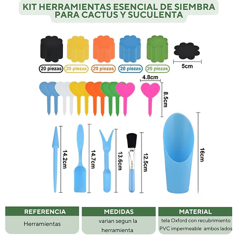 Kit Herramientas Esencial de Siembra Para Cactus y Suculenta