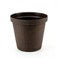 Maceta Plástica Rattan Redonda Cafe 25cm Diámetro x22,5cm Alto - Miniatura 1