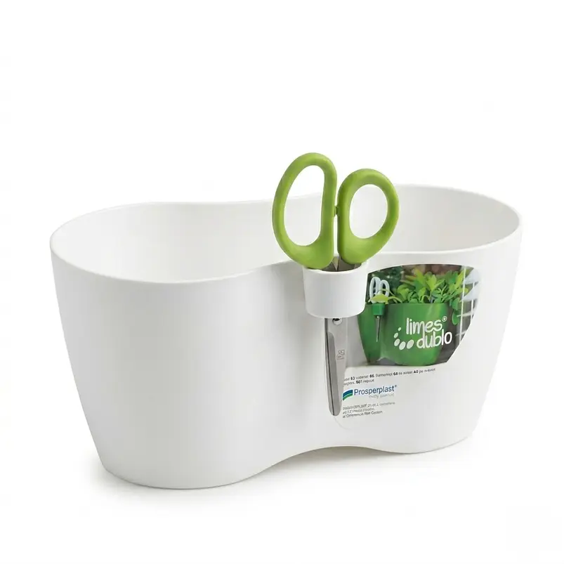 Maceta Plástica Blanca 25cm x12cmx12cm Más Tijera 3 Laminas 1