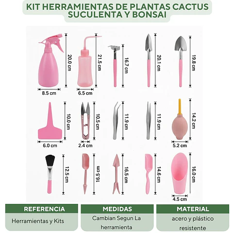 Kit Herramientas de Plantas Cactus Suculenta y Bonsai