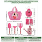 Kit Herramientas De Jardinería Para Niñas Flamingo Rosa - Miniatura 2