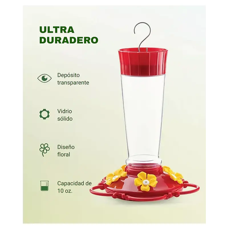 Bebedero De Colibries Aves Vidrio Premium Colgante Para Jardines 4