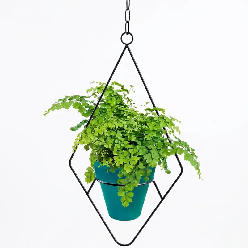 Soporte de Plantas Diseño Rombo Para Macetas Colgante 48cms Alto x 13cm Diámetro 1