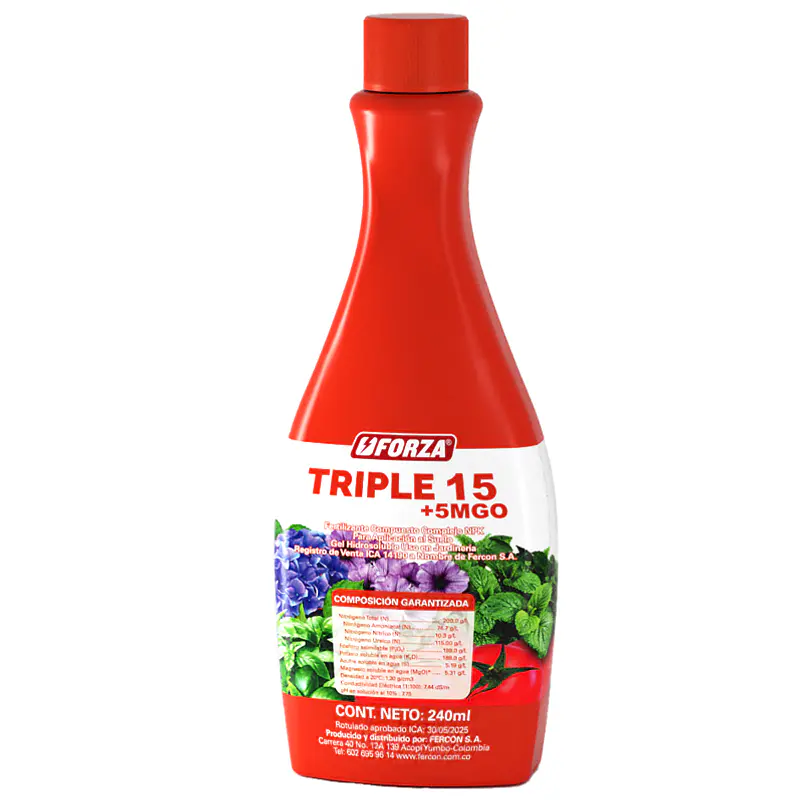 Fertilizante Forza Triple 15 Líquido 240cc Balanceado 1