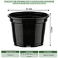 Maceta de siembra tipo vivero x25 unidades 14cm diámetro x12cm alto P14 - Miniatura 2
