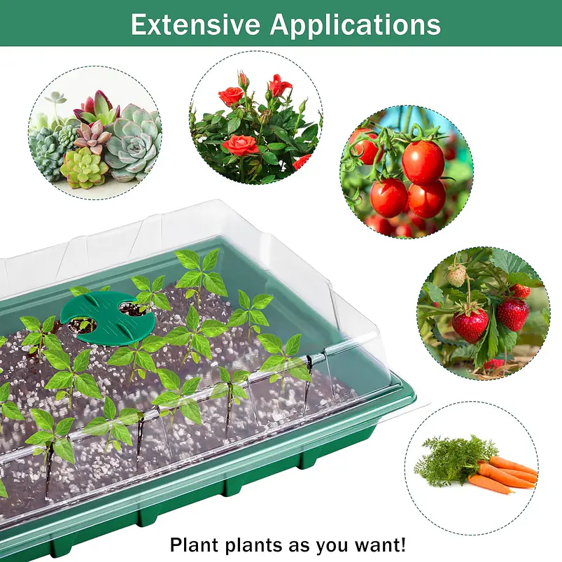 Kit 6 Bandejas Germinación 120 Macetas Turba más Herramientas 6
