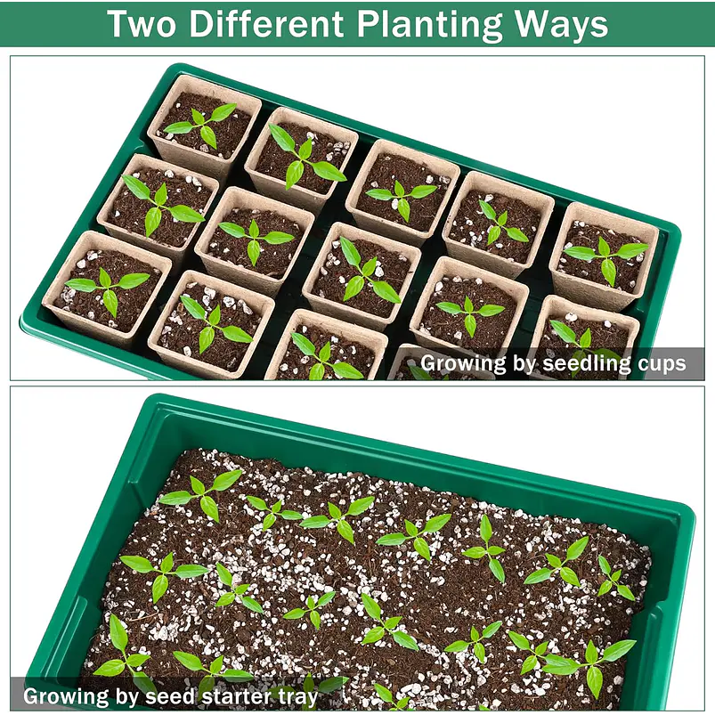 Kit 6 Bandejas Germinación 120 Macetas Turba más Herramientas 4