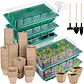 Kit 6 Bandejas Germinación 120 Macetas Turba más Herramientas - Miniatura 1