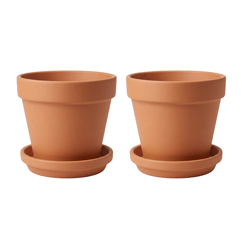Maceta 12cm Diametro x10cm Alto Más Plato Pack x2 Unidades